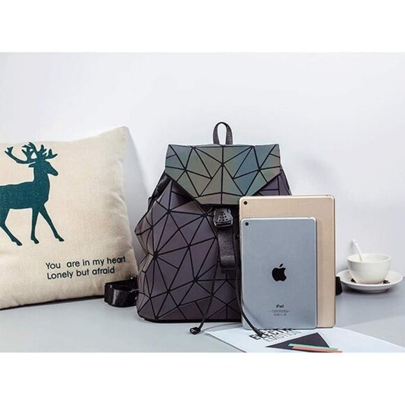 Geometric Backpack Luminous Backpacks Holographic Reflective Bag main image 7